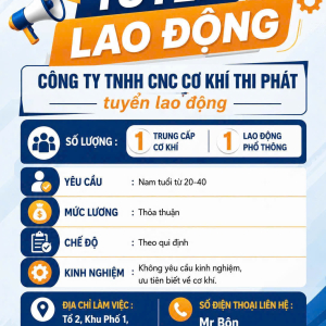 Tuyển dụng thợ cơ khí